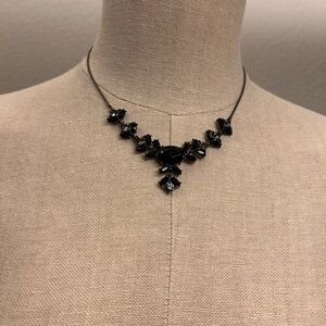 Vintage Avon Black and Gray Rhinestone Necklace